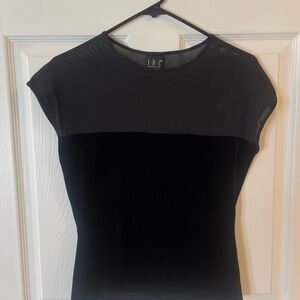 Vintage Y2K INC Women's Black Mesh and Velour top